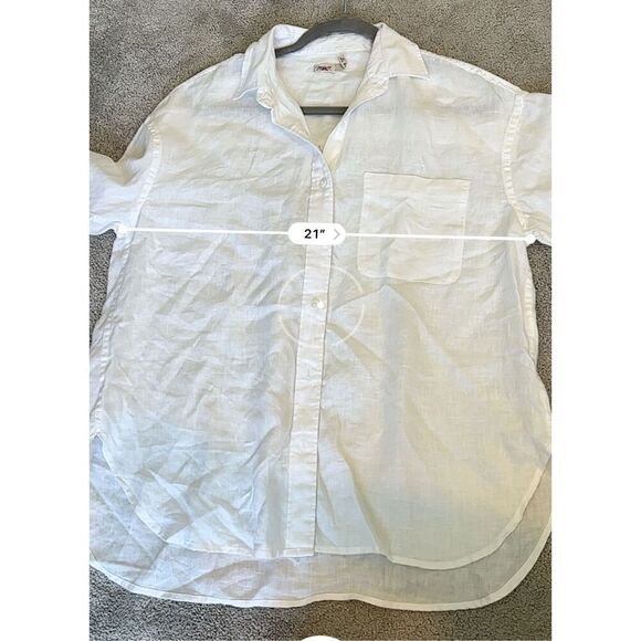 NWOT Faherty women’s Laguna Linen Relaxed Shirt - White, $158 XS F45 - Picture 10 of 10